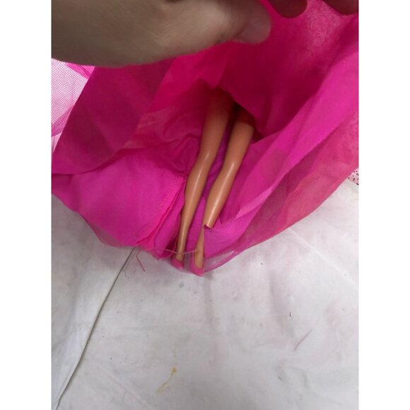 W/ ORIGINAL DRESS Vintage 1990 Happy Holidays Barbie #4098 Hot Pink Ballgown - Picture 13 of 13